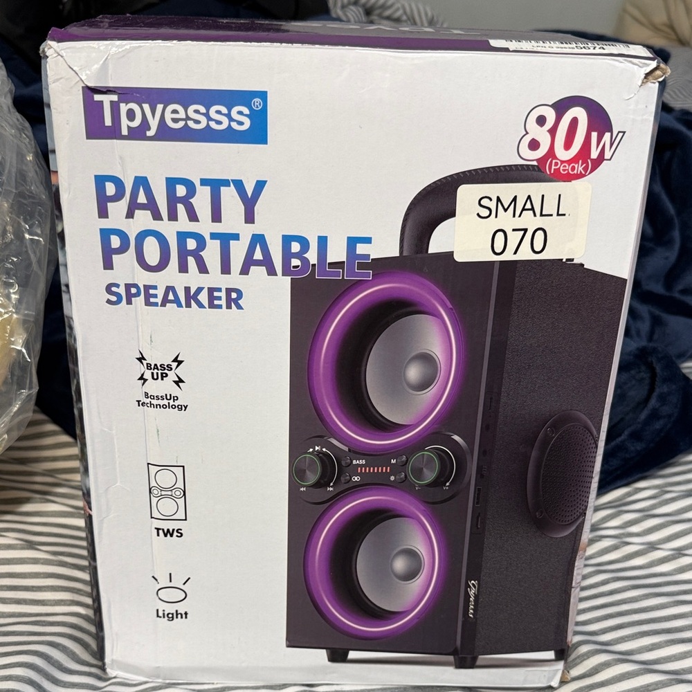 80W Portable Speaker - Black and Purple - Picture 1 of 1